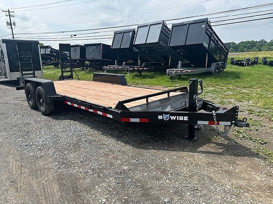 2024 BWise 7 x 18 Equipment Trailer – Heavy Duty Ladder Ramps – Used