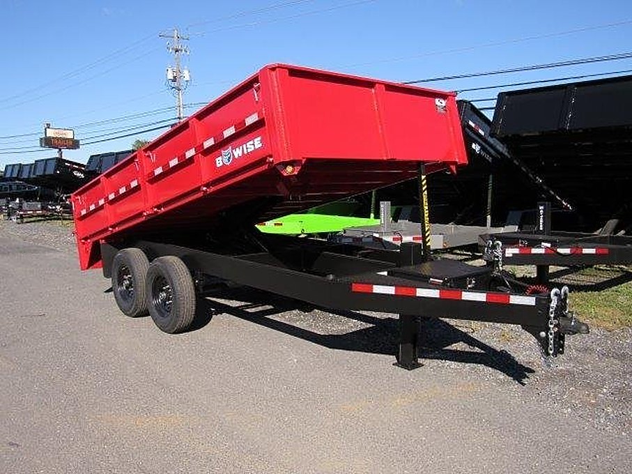 BWise 7 x 14 Deckover Dump Trailer โ Fold Down Sides โ Used