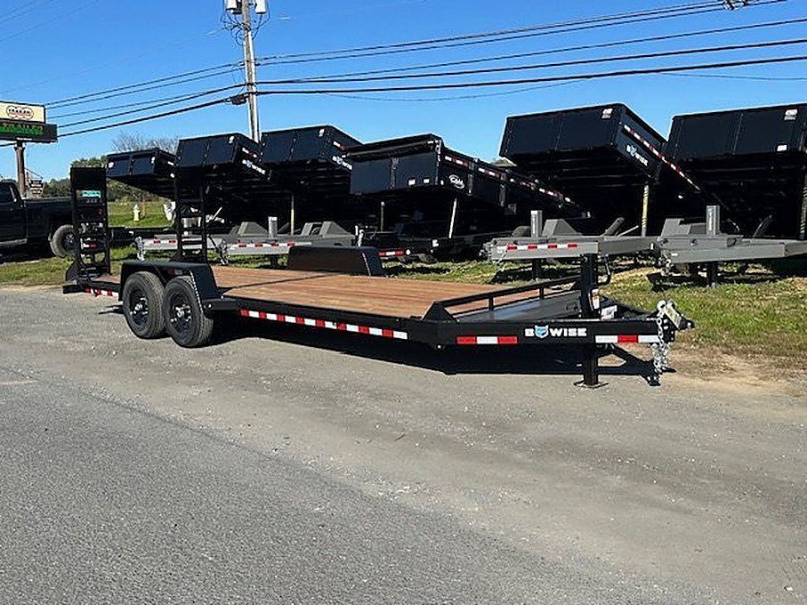 BWise 7 x 22 Heavy Duty Equipment Trailer – Ladder Ramps – Used