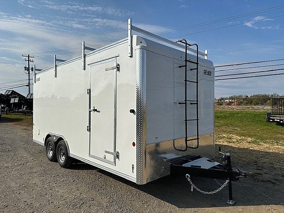 Car Mate 8.5 x 18 Enclosed Cargo Trailer – Contractor – Barn Doors – Used
