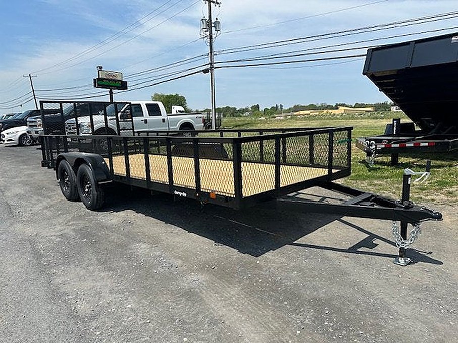 Carry-On 7 x 18 Landscape Utility Trailer โ Mesh Sides โ Used