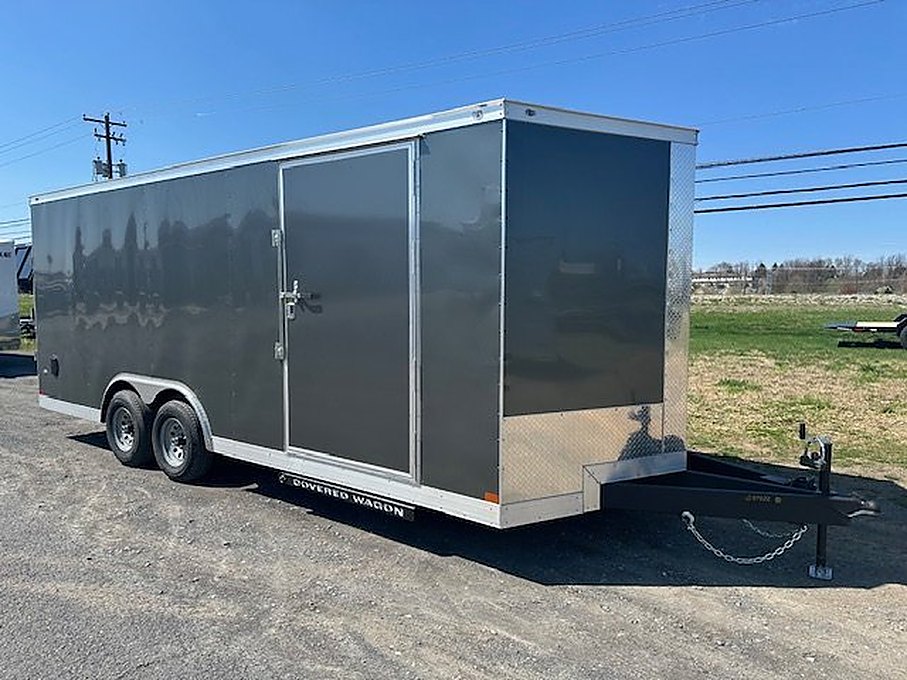 Covered Wagon 8.5 x 20 V-Nose Enclosed Car Trailer – 6″ Added Height – Used