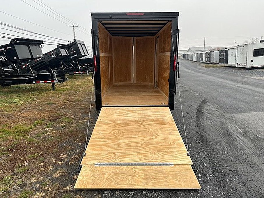 Homesteader 6 x 12 V-Nose Enclosed Trailer – Black Trim – Used