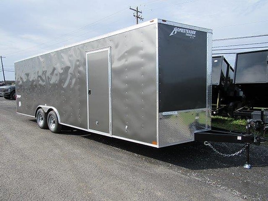 Homesteader 8.5 x 24 Enclosed V-Nose Car Trailer – Extended Tongue – Used