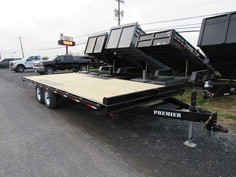 Premier 8.5 x 20 Deckover Equipment Trailer โ Slide Out Ramps โ Used